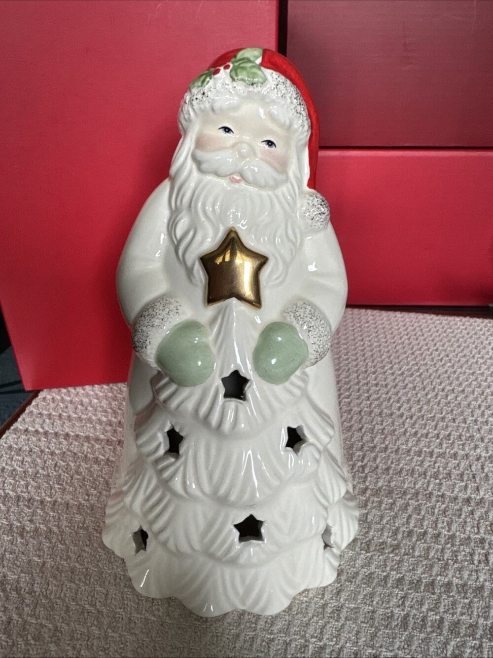 Lenox Color Changing Lit Figurine Seasons Sparkle Santa Clause Figure 6.5"